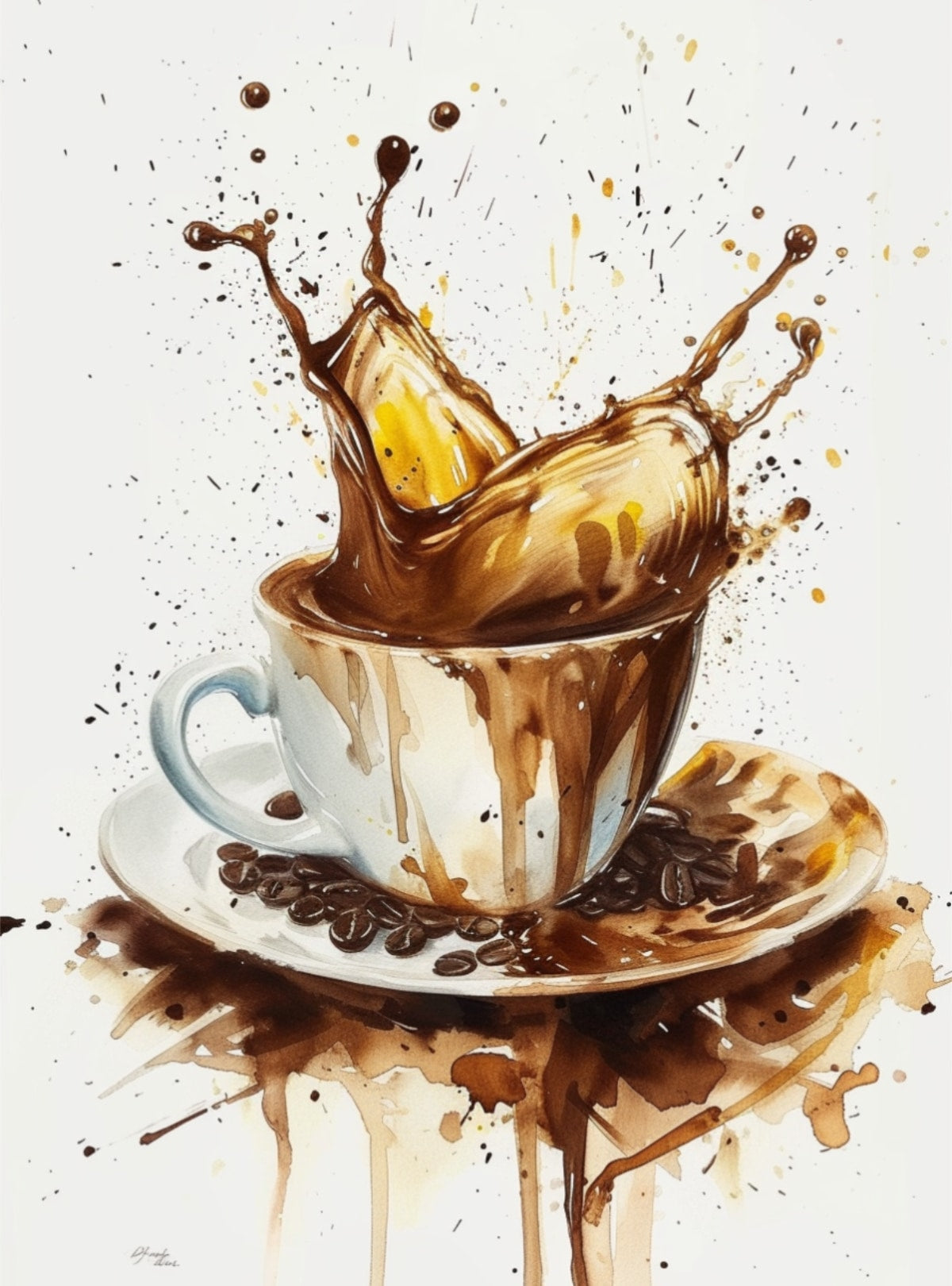 Poster Kaffee Dynamische Malerei