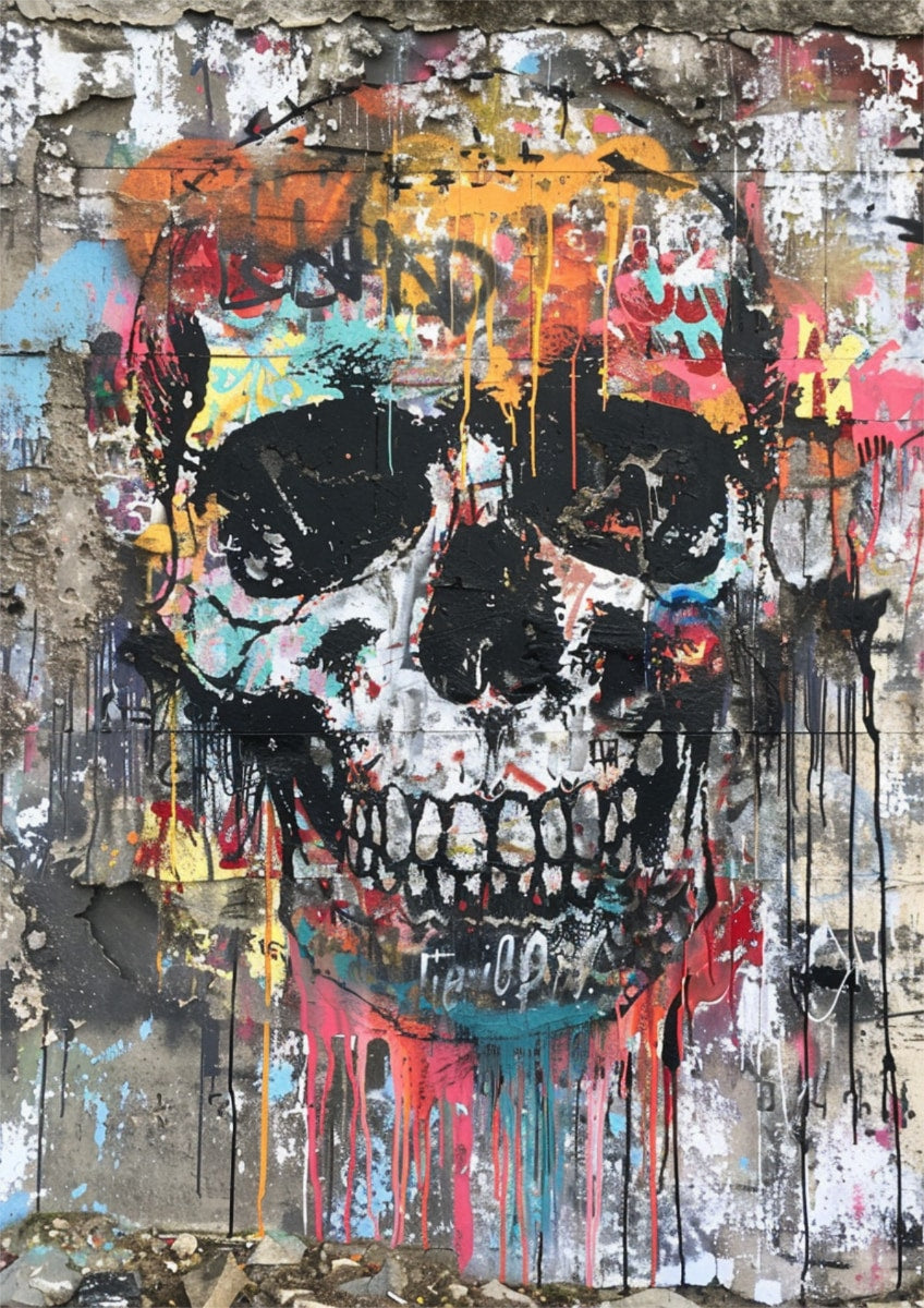 Poster Schädel Banksy