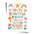 Poster You're Beautiful - Kinder Affirmationen WORLD OF POSTER