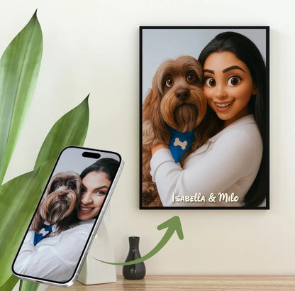 Poster Personalisiert - Haustier Cartoon Portrait - WORLD OF POSTER