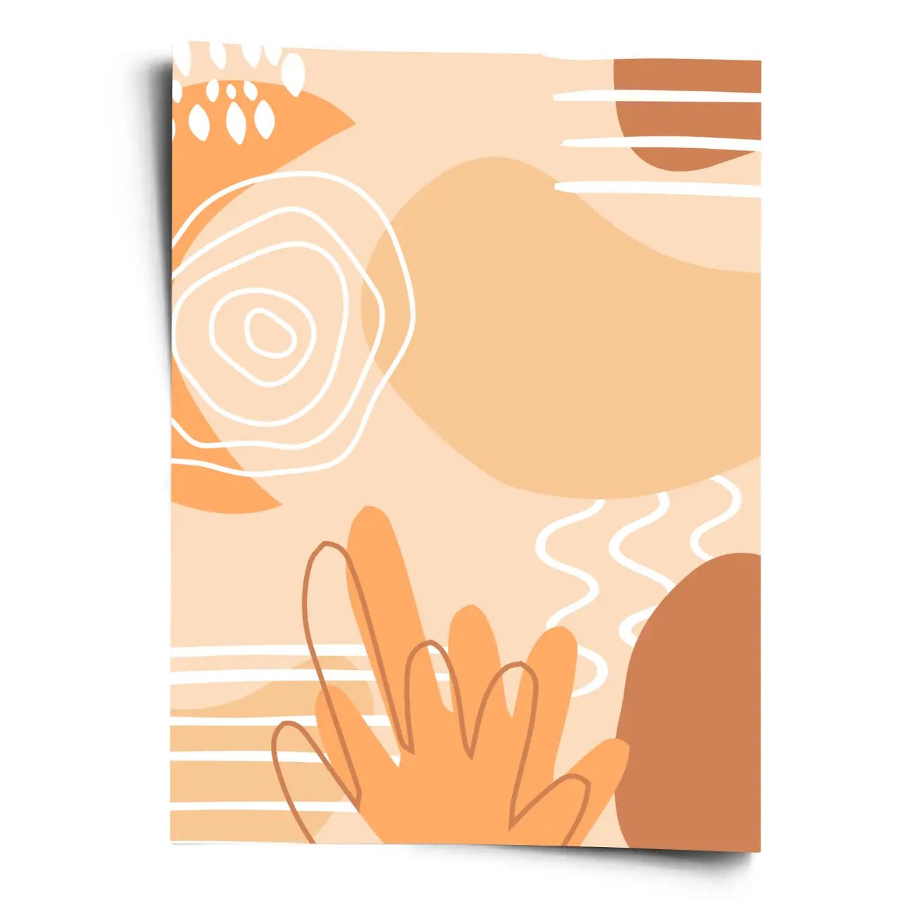 Poster Wohnzimmer - Hände & Linien in Terrakotta - WORLD OF POSTER