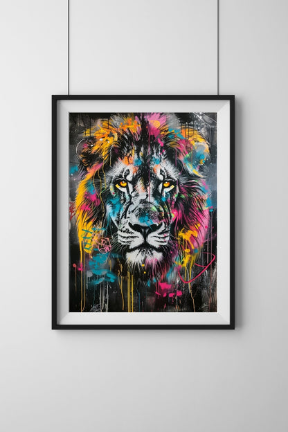 Poster Löwe Banksy Street Art