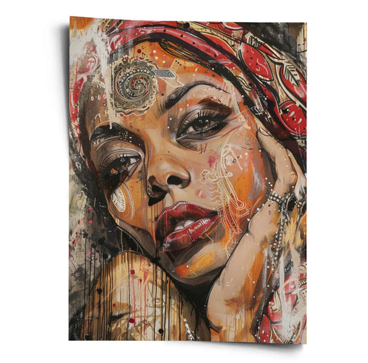 Poster_Modern_Art_Exotic_Woman_Danny_O_Connor_Style_Hochformat