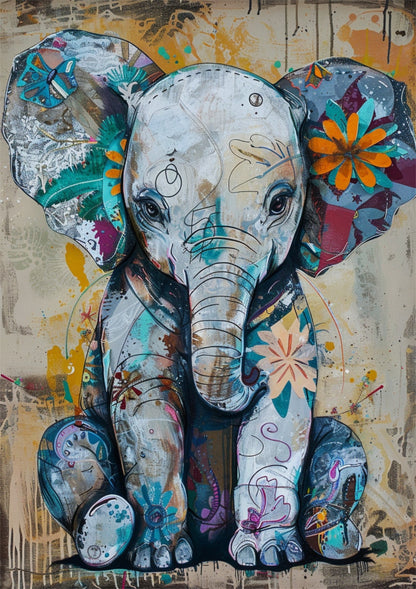 Poster kleiner Elefant Danny O'Connor Stil