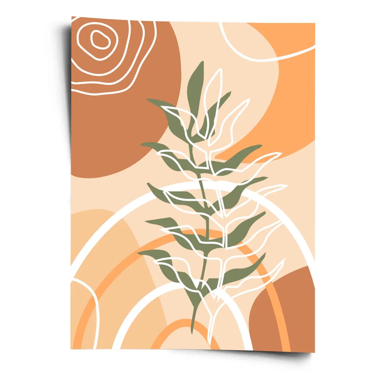 Abstraktes Boho Poster - Blätter & Bögen in Terrakotta - WORLD OF POSTER