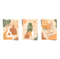 Boho Poster Set - 3er Bundle mit abstrakten Vasen & Blättern - WORLD OF POSTER