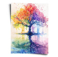 Poster Baum in Farbenpracht Aquarell - WORLD OF POSTER