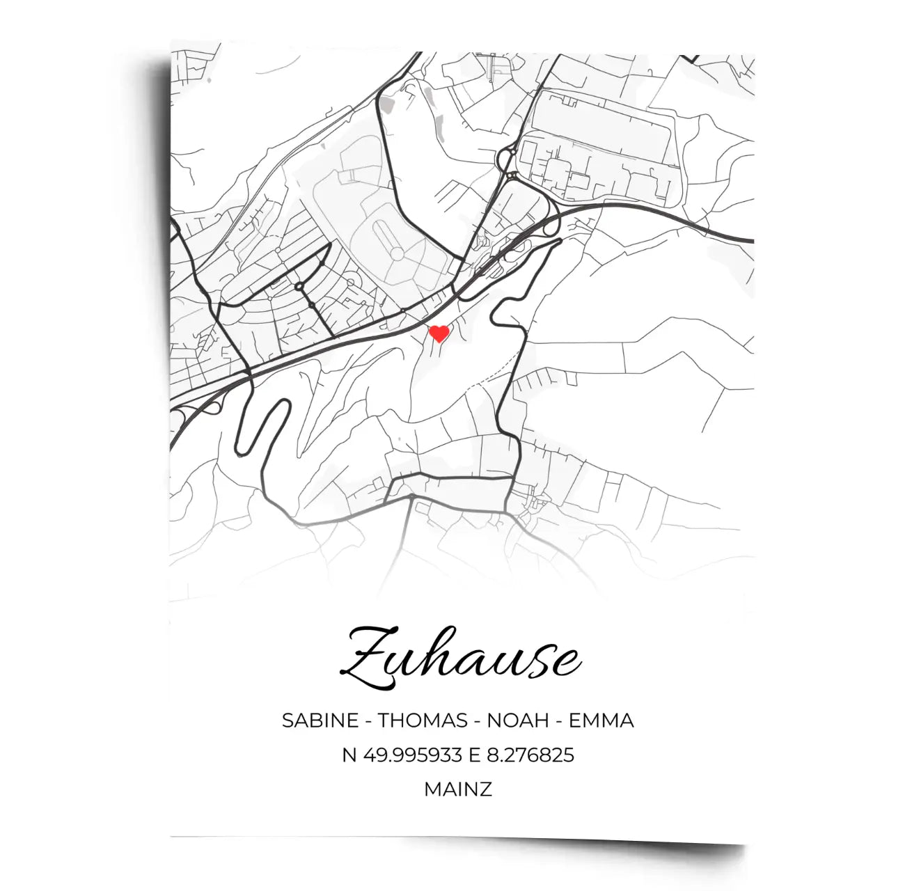 Personalisiertes Poster Koordinaten Zuhause - WORLD OF POSTER