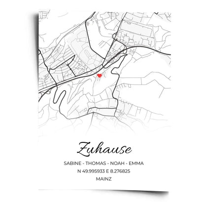 Personalisiertes Poster Koordinaten Zuhause - WORLD OF POSTER