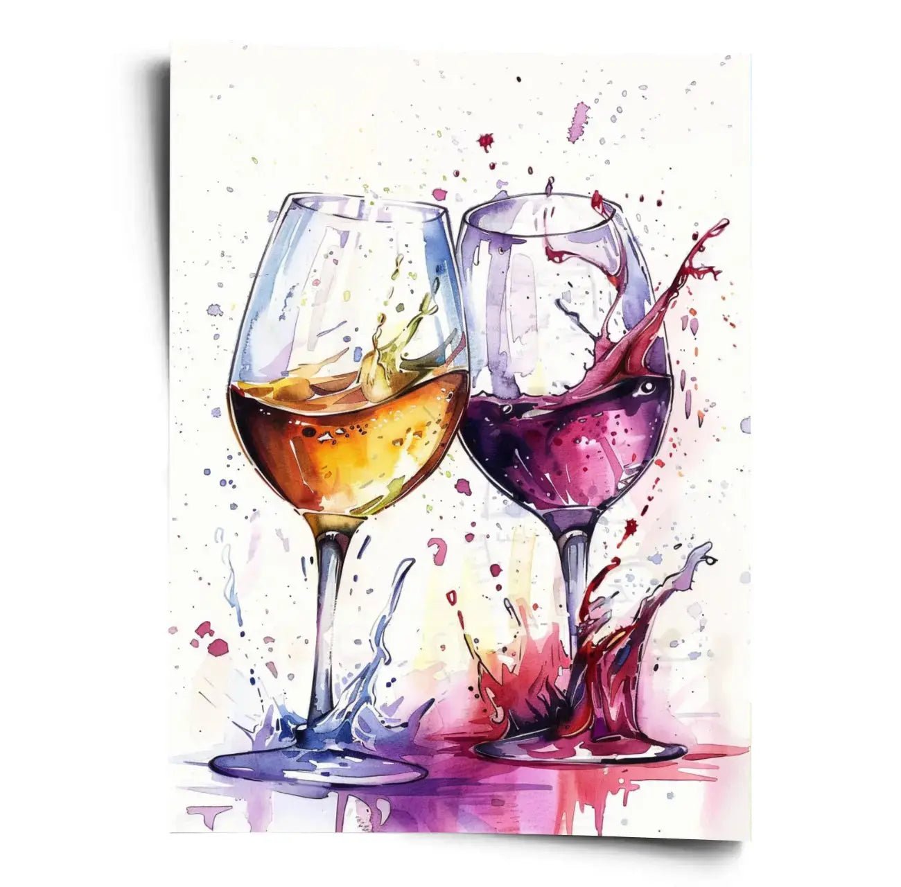 Poster Weingläser Aquarell - WORLD OF POSTER