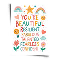 Poster You're Beautiful - Kinder Affirmationen - WORLD OF POSTER